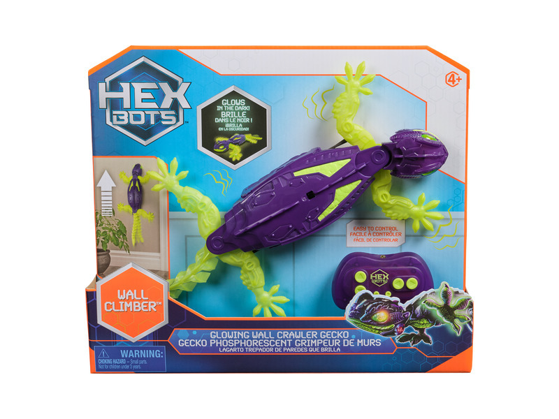 Spin master hex bots rc gekon lezoucí po stěnách svítící ve tmě