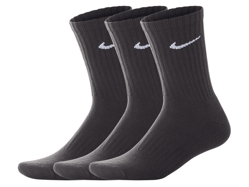 Nike Dámské / Pánské sportovní ponožky Cushioned Crew, 3 páry (černá, 43/46)