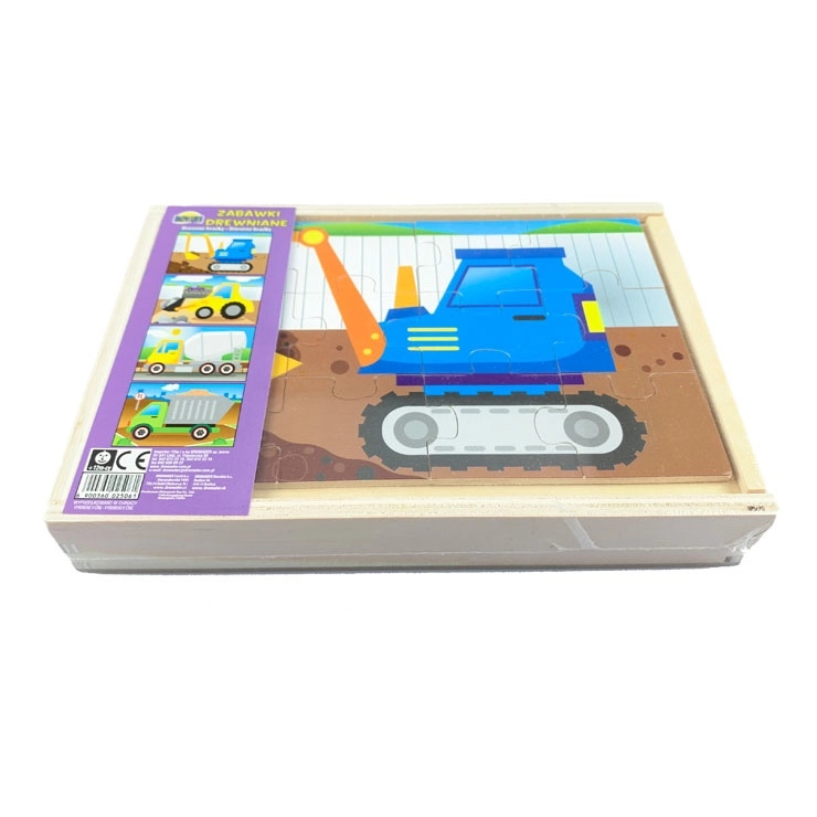 Dřevěné puzzle – stavba 4 aut