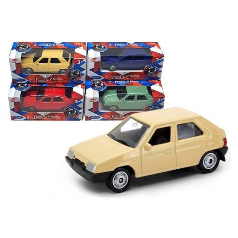 Welly Dromader Auto Škodakov/plast 7cm mix druhů na volný chod v krabičce 10x4x4cm 36ks v boxu 1:60