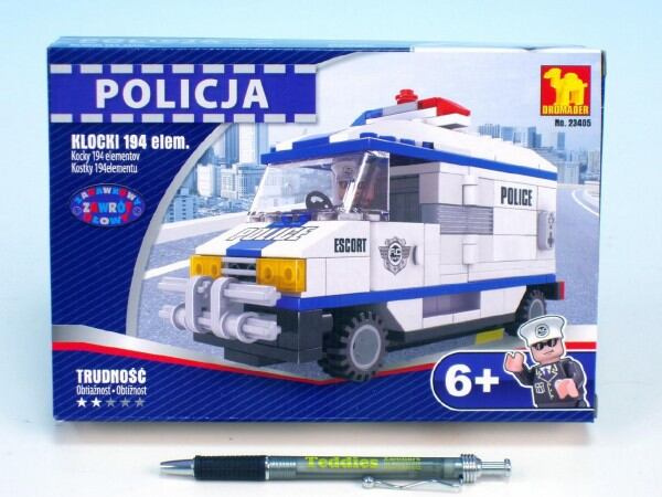 Stavebnice Dromader Policie Auto Dodávka 23405, 194 dílků