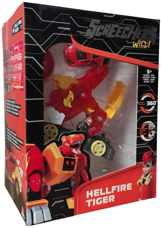 Screechers Wild transformující vozidlo Hellfire Tiger s mincí