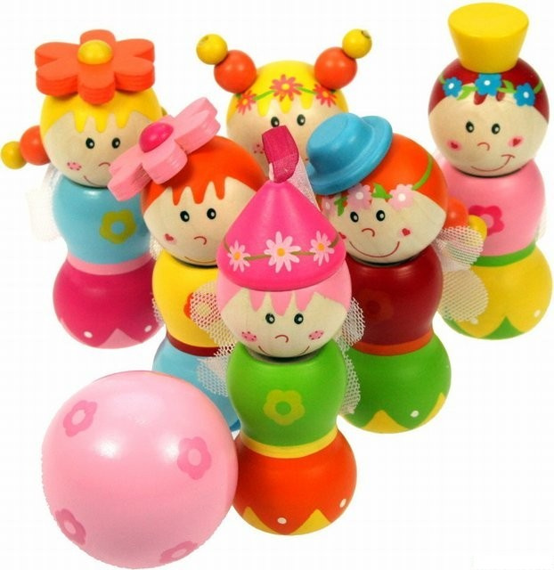 Bigjigs Toys Dřevěné kuželky Víly