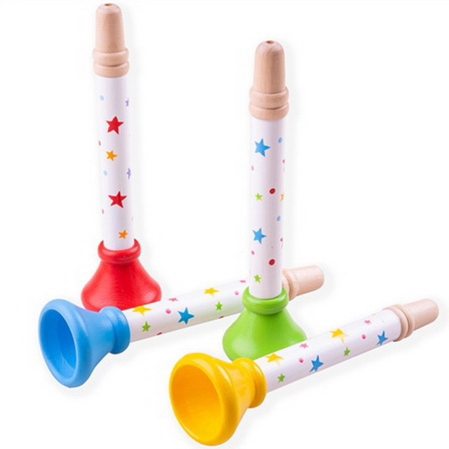 Bigjigs Toys Trumpetka hvězdičky 1 ks červená