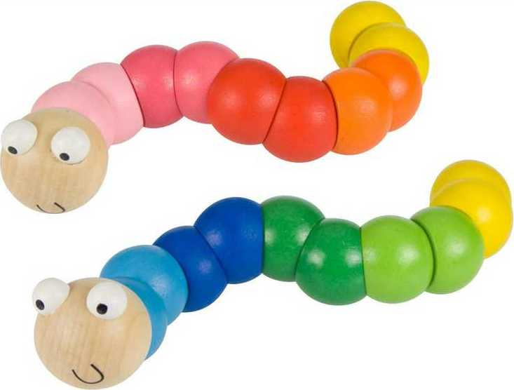 Bigjigs Toys dřevěné hračky - Barevný červík modrá