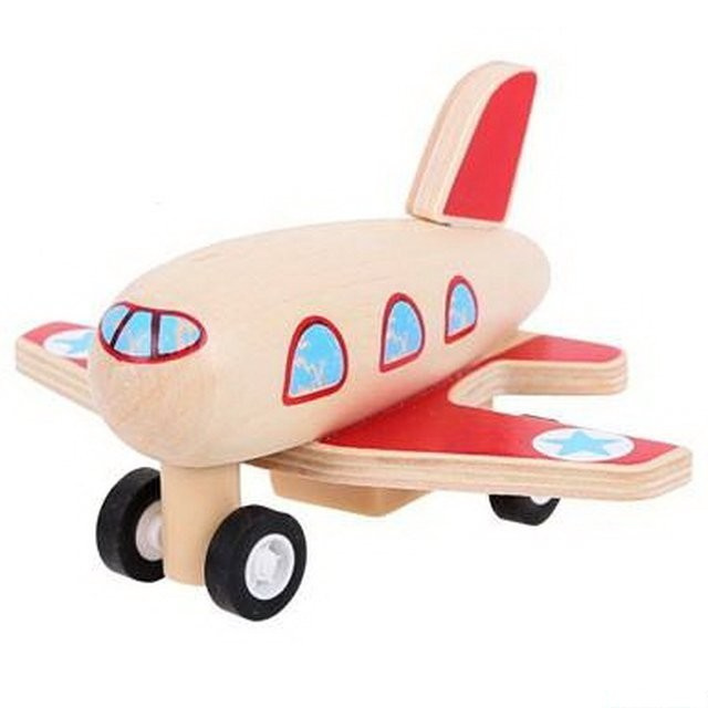 Bigjigs Toys Dřevěné natahovací letadlo 1 ks