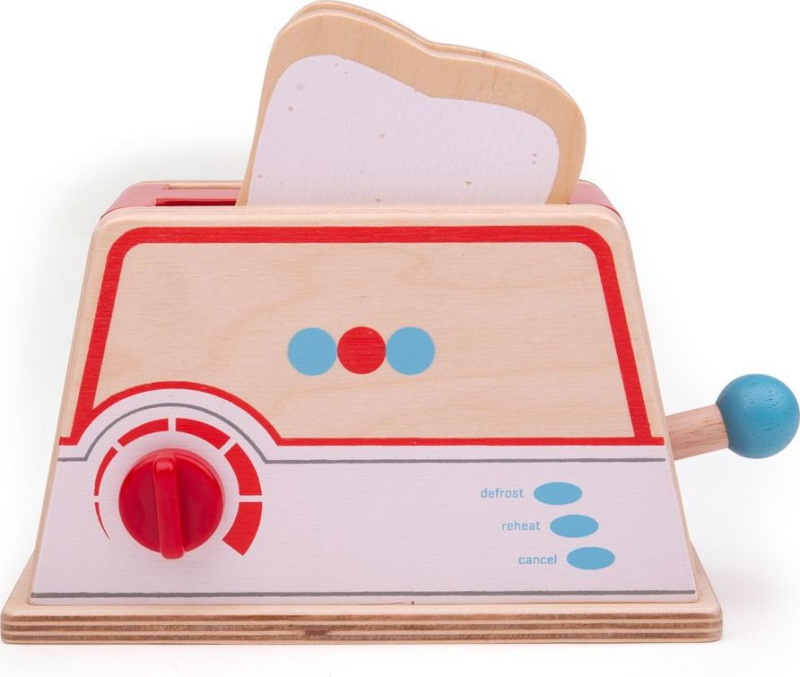 Bigjigs Toys Dřevěný toaster s puntíky