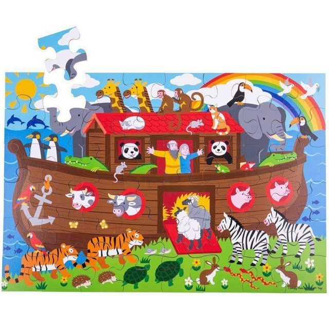 Bigjigs Toys Podlahové puzzle Noemova archa 48 dílků