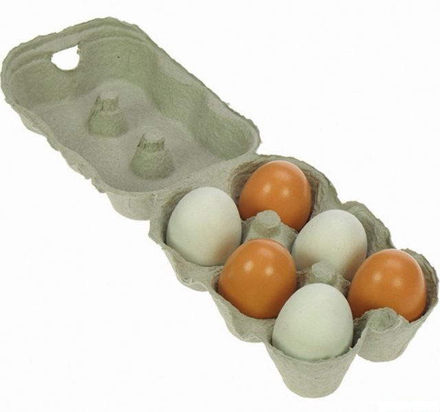 Bigjigs Toys Vajíčka v krabičce 6 ks