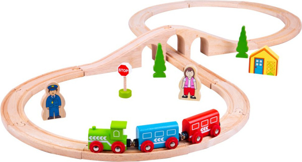 Bigjigs Rail Dřevěná vláčkodráha osmička