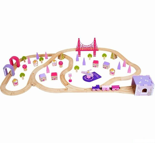 Bigjigs Rail Dřevěná velká vláčkodráha princezny