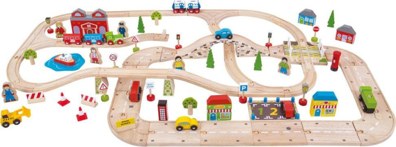 Bigjigs Rail Vláčkodráha a autodráha