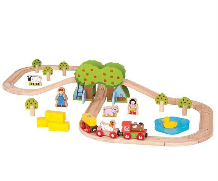 Bigjigs Rail Dřevěná vláčkodráha farma