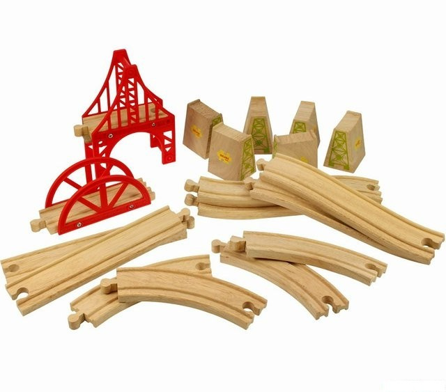 Bigjigs Rail Dřevěné koleje set most 18 dílů