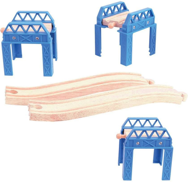 Bigjigs Rail Dřevěné koleje set mostní konstrukce