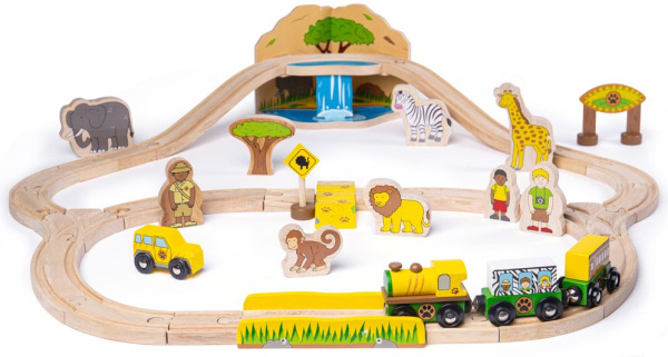 Bigjigs Rail Dřevěná vláčkodráha Safari