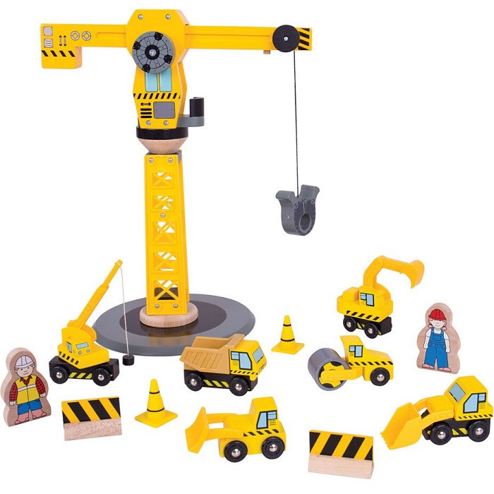 Bigjigs Rail Jeřáb a stavební stroje