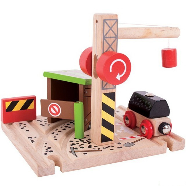 Bigjigs Rail Uhelný důl s jeřábem