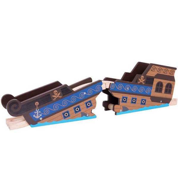 Bigjigs Rail Most vrak lodi