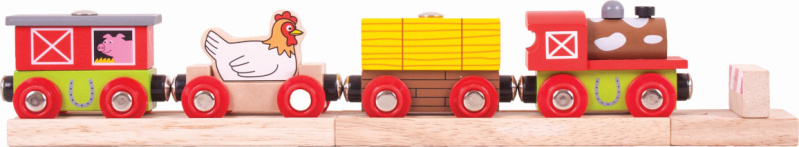 Bigjigs Rail Vláček farma + 3 koleje