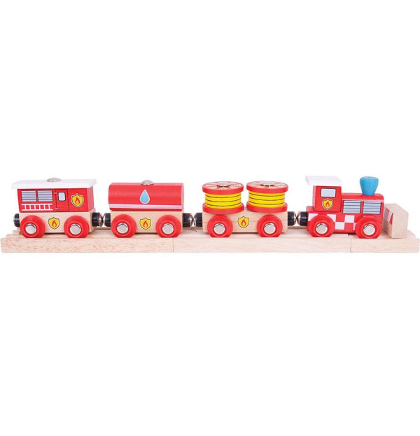 Bigjigs Rail Hasičský vlak + 3 koleje