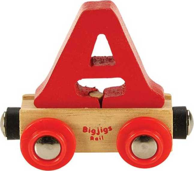 Bigjigs Rail Vagónek dřevěné vláčkodráhy - Písmeno A