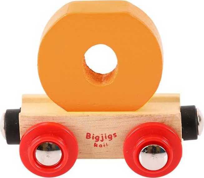 Bigjigs Rail Vagónek dřevěné vláčkodráhy - Písmeno O