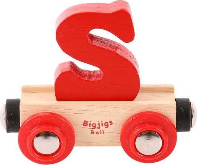 Bigjigs Rail Vagónek dřevěné vláčkodráhy - Písmeno S
