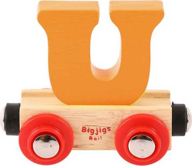 Bigjigs Rail Vagónek dřevěné vláčkodráhy - Písmeno U