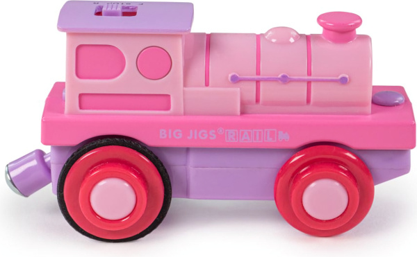 Bigjigs Rail Elektrická lokomotiva Silná růžovka