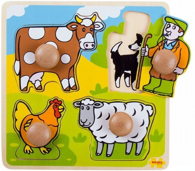 Bigjigs Toys Vkládací edukativní puzzle farma