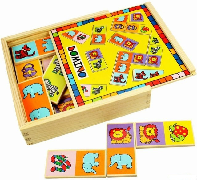 Bigjigs Toys Dřevěné domino se zvířátky