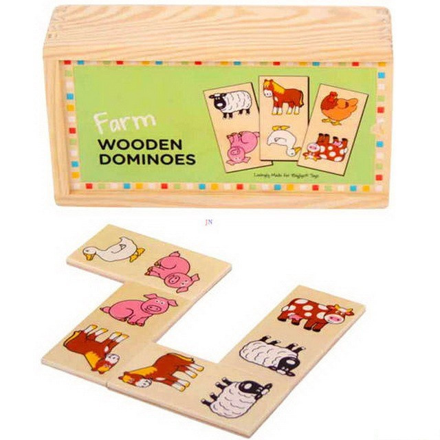 Bigjigs Toys Dřevěné domino farma