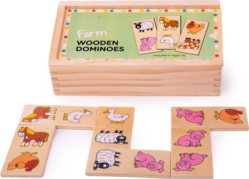 Bigjigs Toys Dřevěné domino farma
