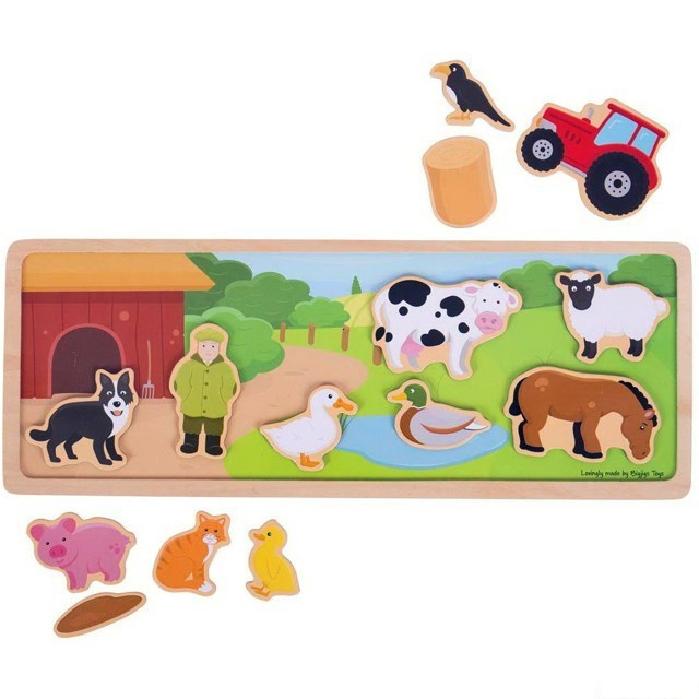 Bigjigs Toys Magnetické puzzle farma