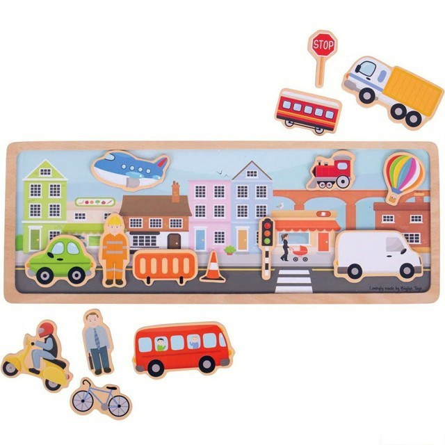 Bigjigs Toys Magnetické puzzle město