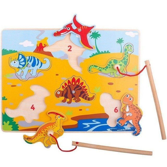 Bigjigs Toys Dřevěné chytání dinosaurů