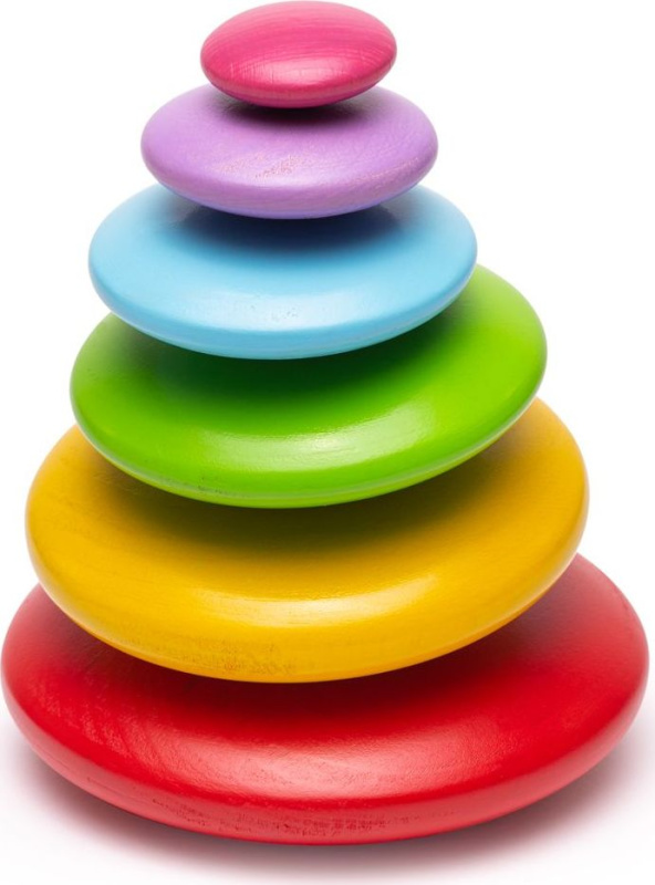 Bigjigs Baby Balanční hra usazování barevných oblázků