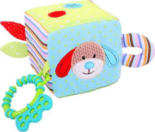 Bigjigs Toys Bigjigs Baby textilní motorická kostka pejsek Bruno