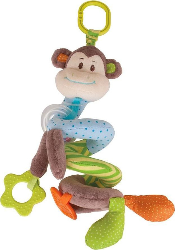 Bigjigs Toys Bigjigs Baby Textilní postavička spirála opička Cheeky