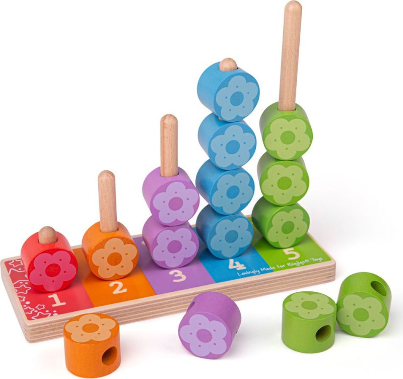 Bigjigs Baby Nasazování barevných květinek