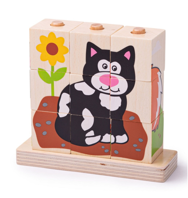 Bigjigs Baby Nasazovací kostky zvířátka