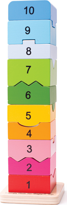 Bigjigs Baby Dřevěná motorická věž s číslicemi