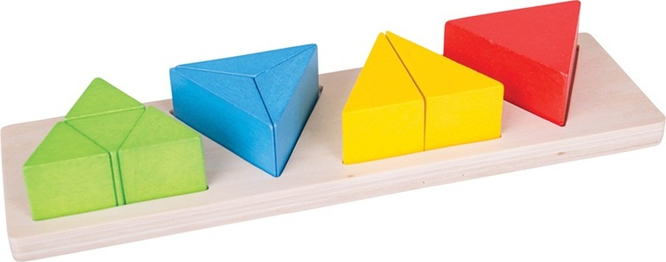 Bigjigs Toys Vkládací puzzle zlomky trojúhelníky