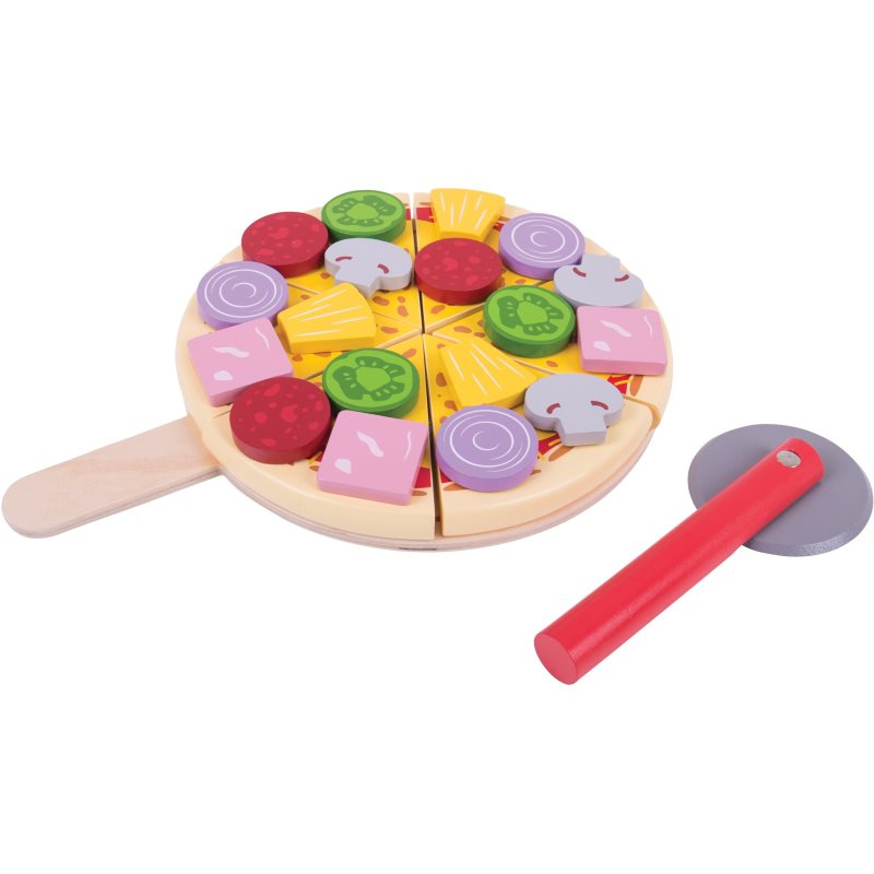 Bigjigs Toys Dřevěná krájecí pizza