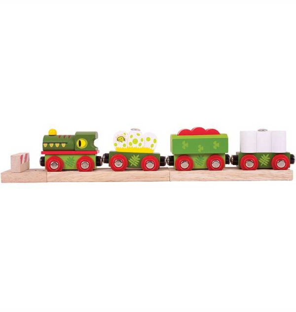 Bigjigs Rail Dinosauří vláček + 3 koleje
