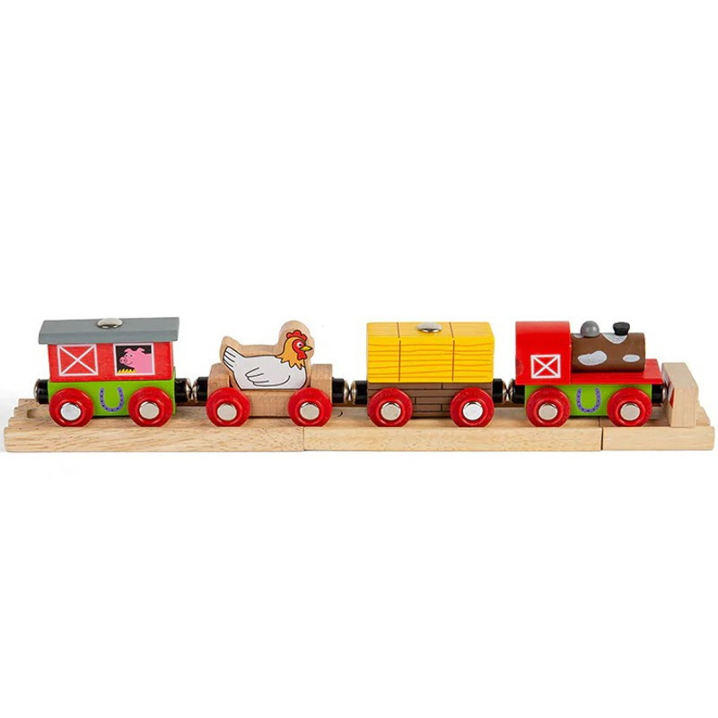 Bigjigs Rail Vláček farma + 3 koleje