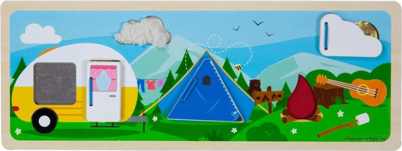 Bigjigs Toys Senzorické puzzle kempování v přírodě