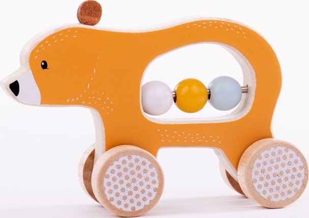 Bigjigs Toys Medvídek na kolečkách