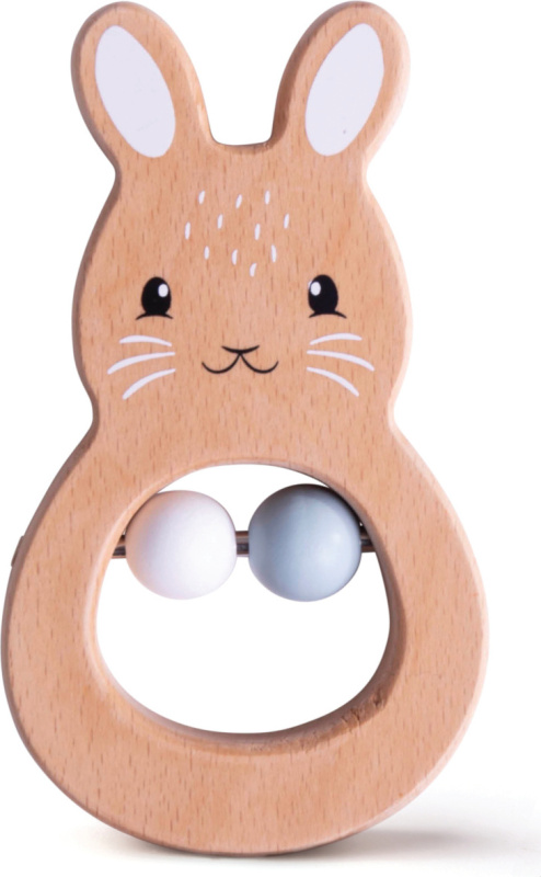 Bigjigs Baby Dřevěné chrastítko králíček